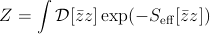     ∫
Z =    𝒟[ˉzz] exp(- Seff[zˉz])
