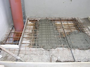 concreting of the exhaust tubing output